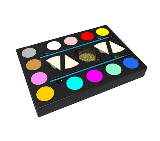 ES-PO-011 12 Customized Color and 2 Brushes 4 Sponges 1 Glitter