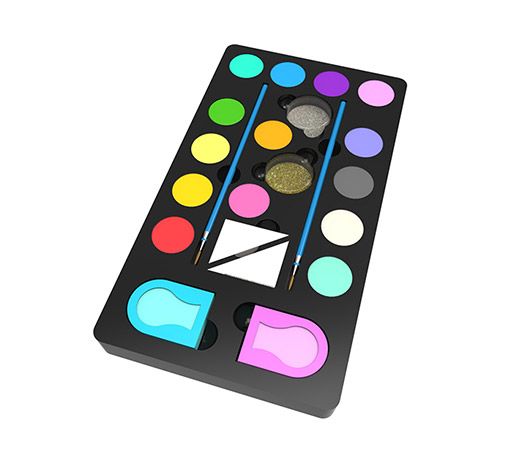 ES-PO-013 14 customized colors and 2 brushes 2 Glitter 2 Sponges 2 Hair Chalk