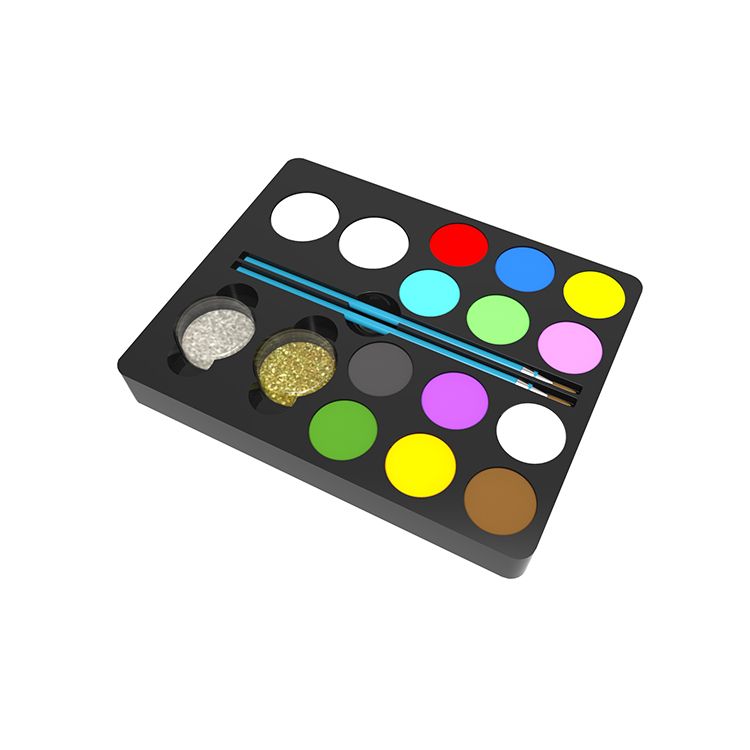 ES-PO-009 12 Customized Color and 2 Brushes 2 Glitter 2 Sponges
