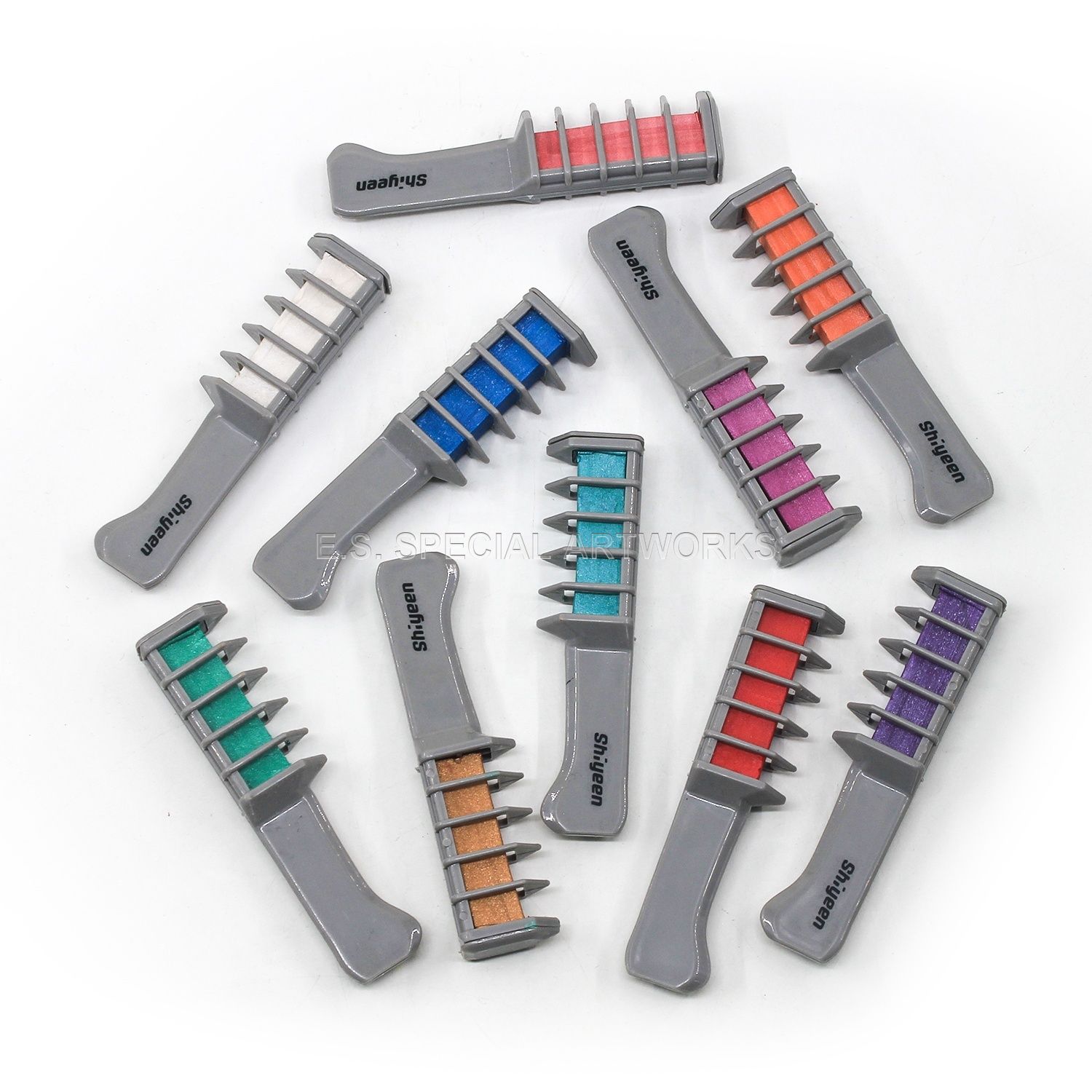 Temporary Hair Color Powder - 10 Color Hair Dyeing Comb