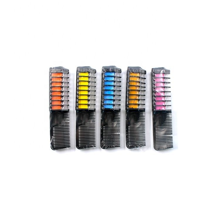Washable kids hair chalk powder comb with 6 colors