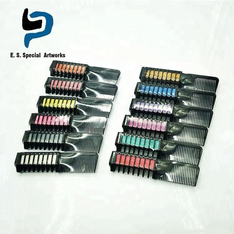 Colorful kids hair chalk comb for temporary hair styling