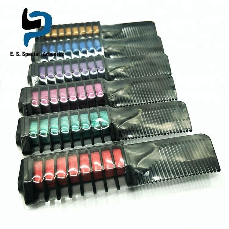 kids hair chalk-6 color hair powder comb